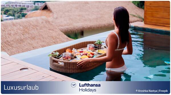 Gönn Dir Luxus pur mit Lufthansa Holidays. Elegante Luxusreisen, exklusive Resorts und Spitzenkomfort erwarten Dich. Buche jetzt und verwöhne Dich mit einem Hauch von Luxus!